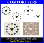 Creative Interior Decoration Frameless DIY Wall Acrylic Clock-Special Numbers Design